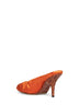 Orange satin heeled mules