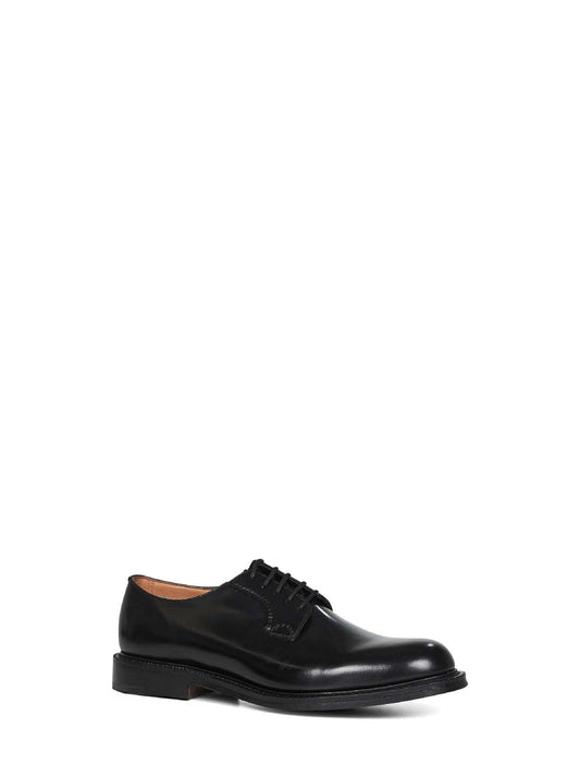 Derby blucher stringata Shannon in pelle nera