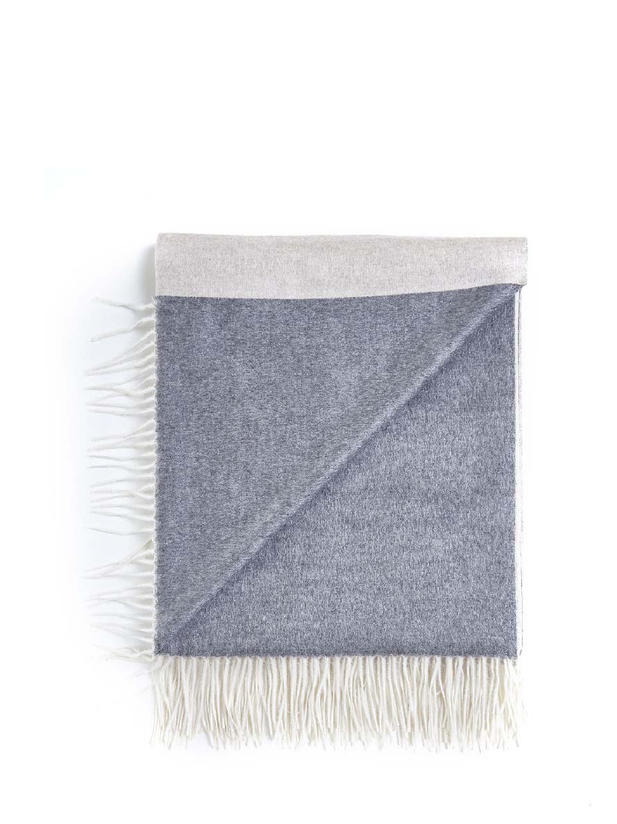 Beige and light gray plaid with fringes