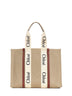 Woody linen tote bag
