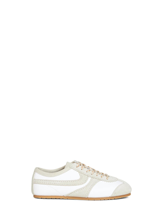 White nappa leather sneakers