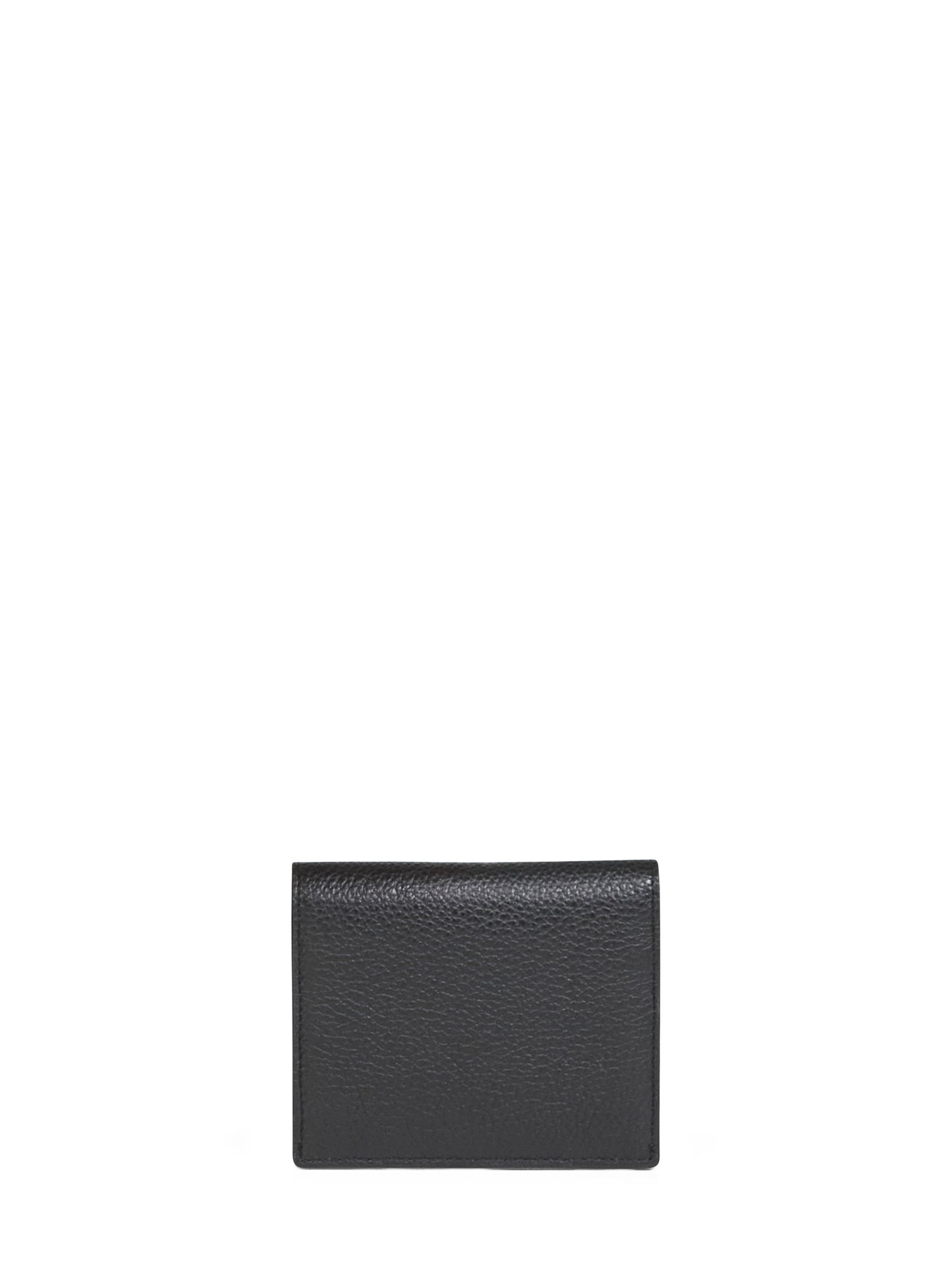 Black T-Lock grained-leather card holder