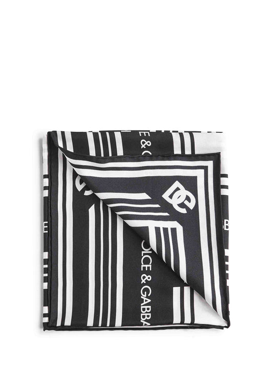 Foulard in twill di seta stampa logo