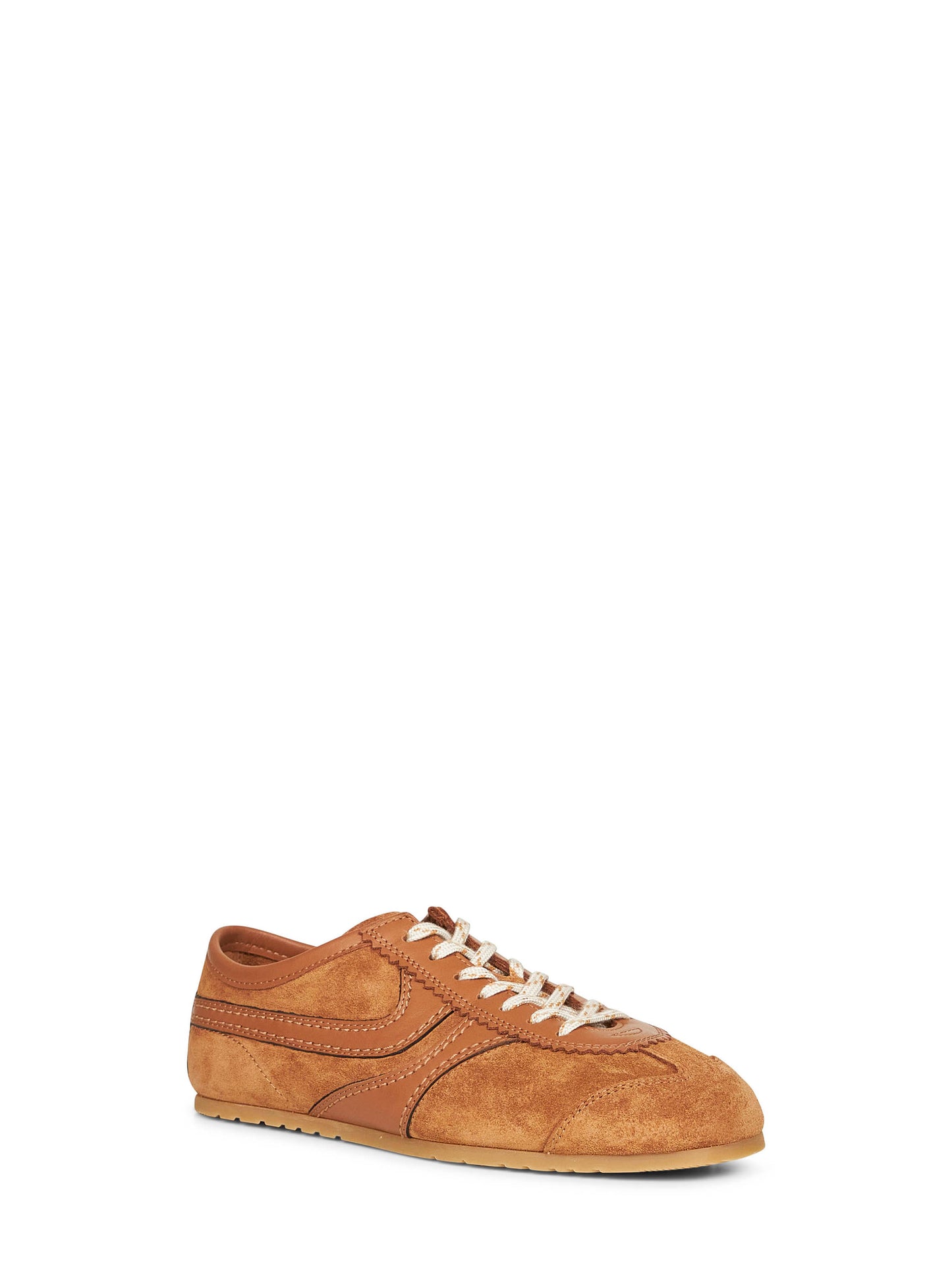 Sneakers in pelle scamosciata cammello