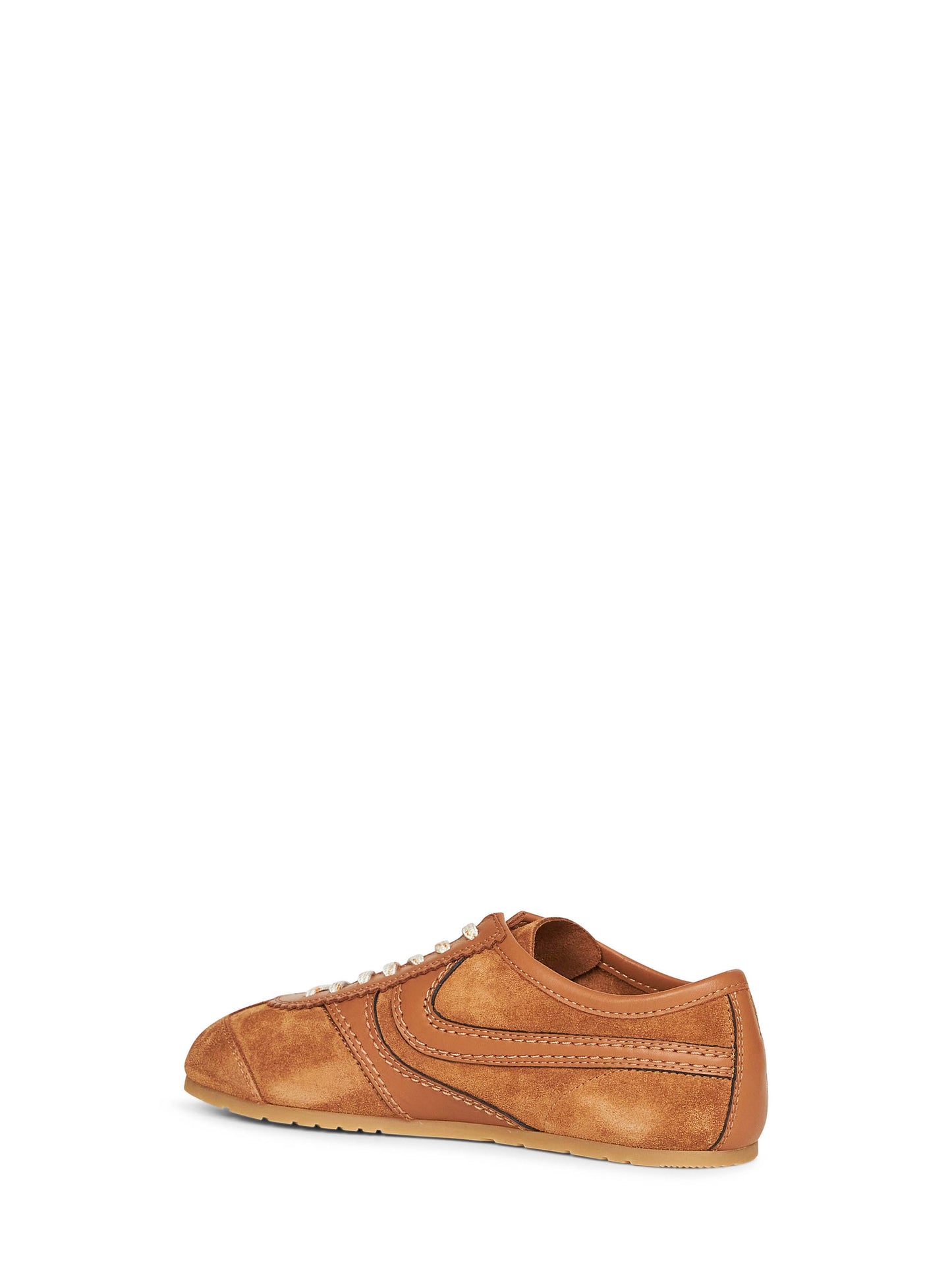 Sneakers in pelle scamosciata cammello