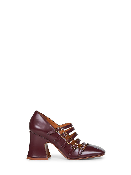 Décolleté Janis in pelle di vitello lucida bordeaux