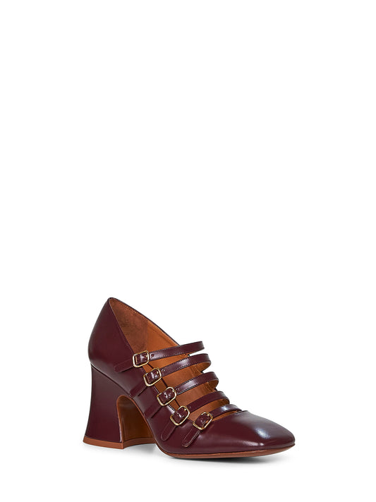 Décolleté Janis in pelle di vitello lucida bordeaux