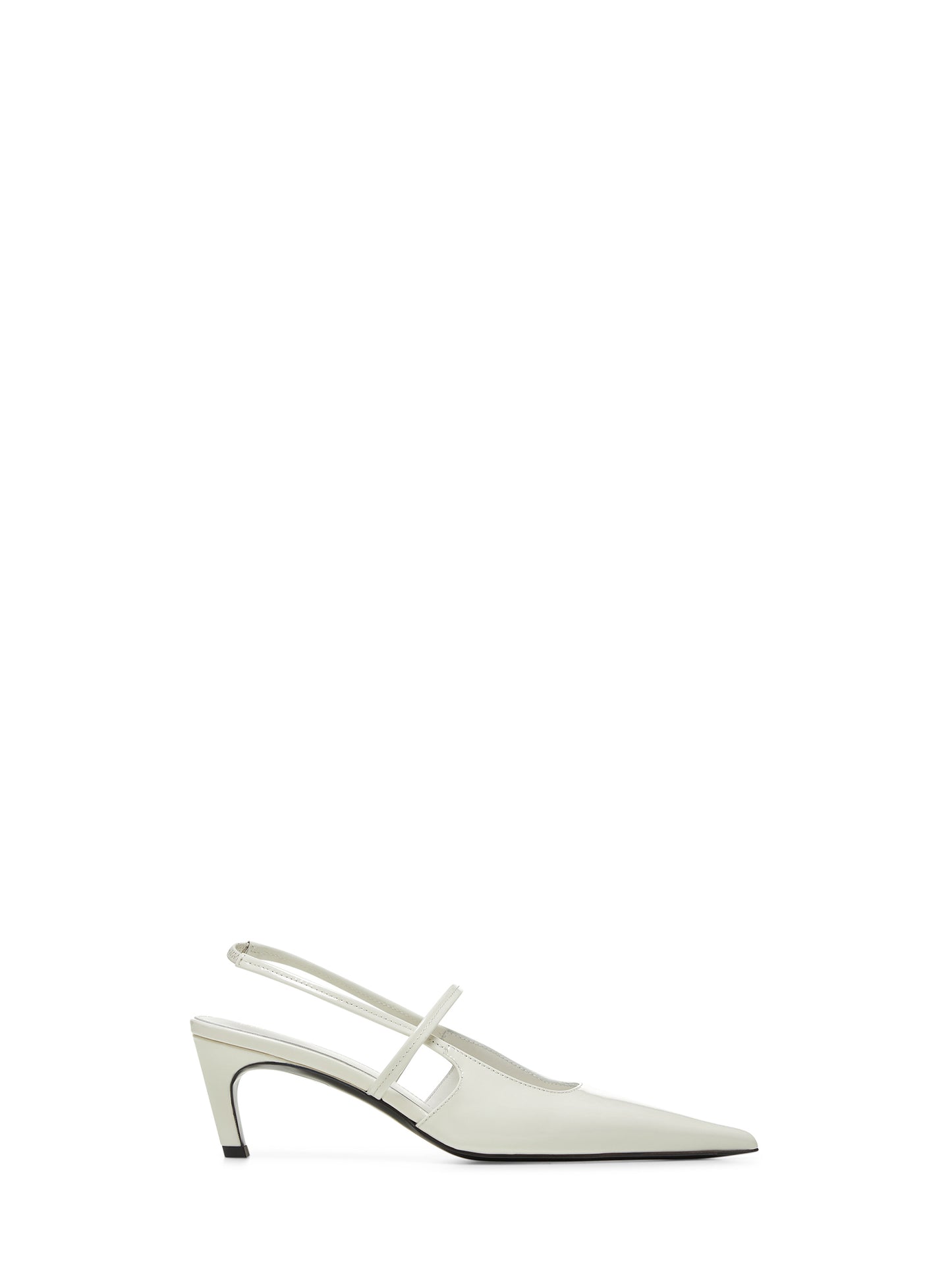 White patent leather Sharp slingback