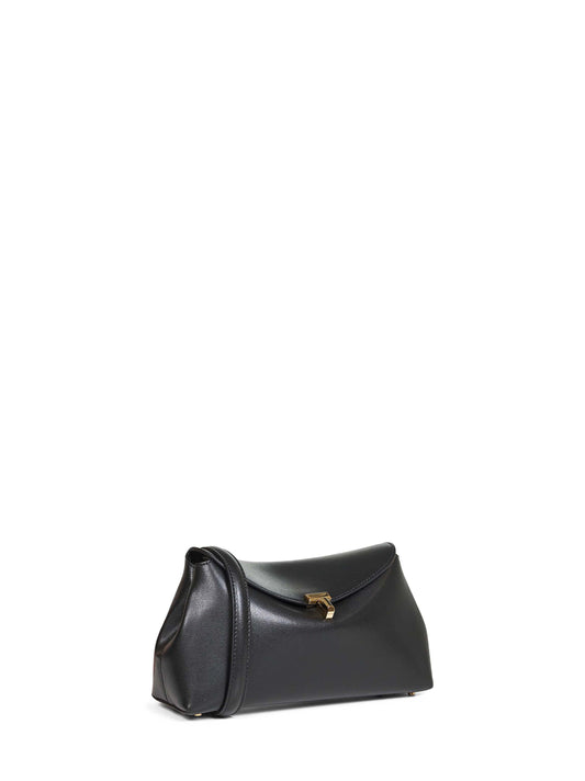 Borsa a mano T-Lock leather clutch nera