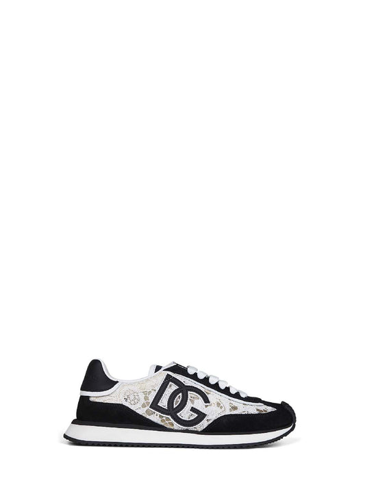 White and black DG CUSHION sneakers
