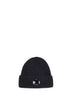 Black Extrafine Merino Wool Lens beanie