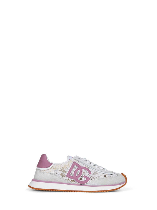 White and pink DG CUSHION sneakers