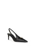 Black goatskin Lollo slingback