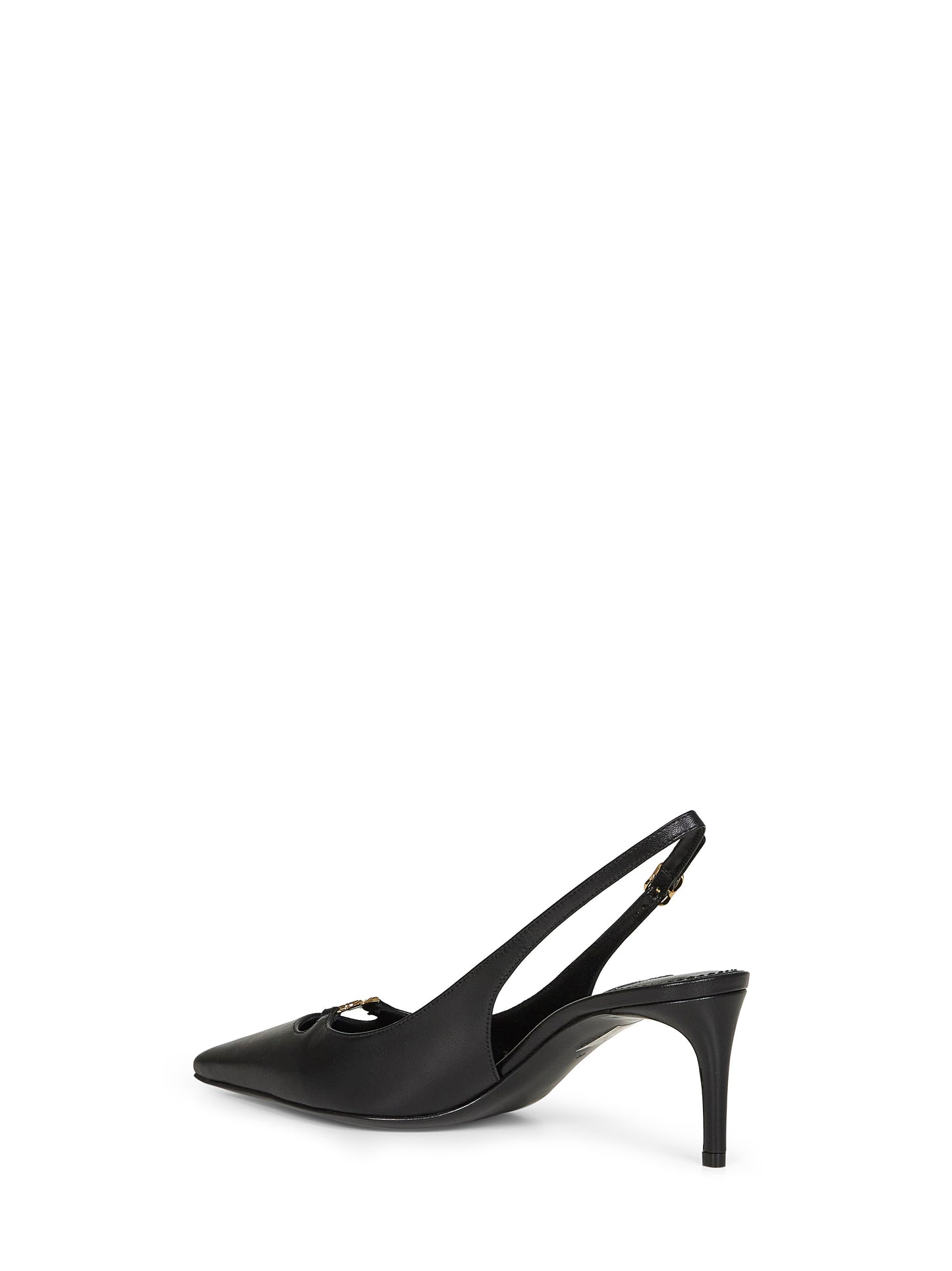 Black goatskin Lollo slingback