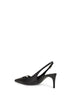 Black goatskin Lollo slingback