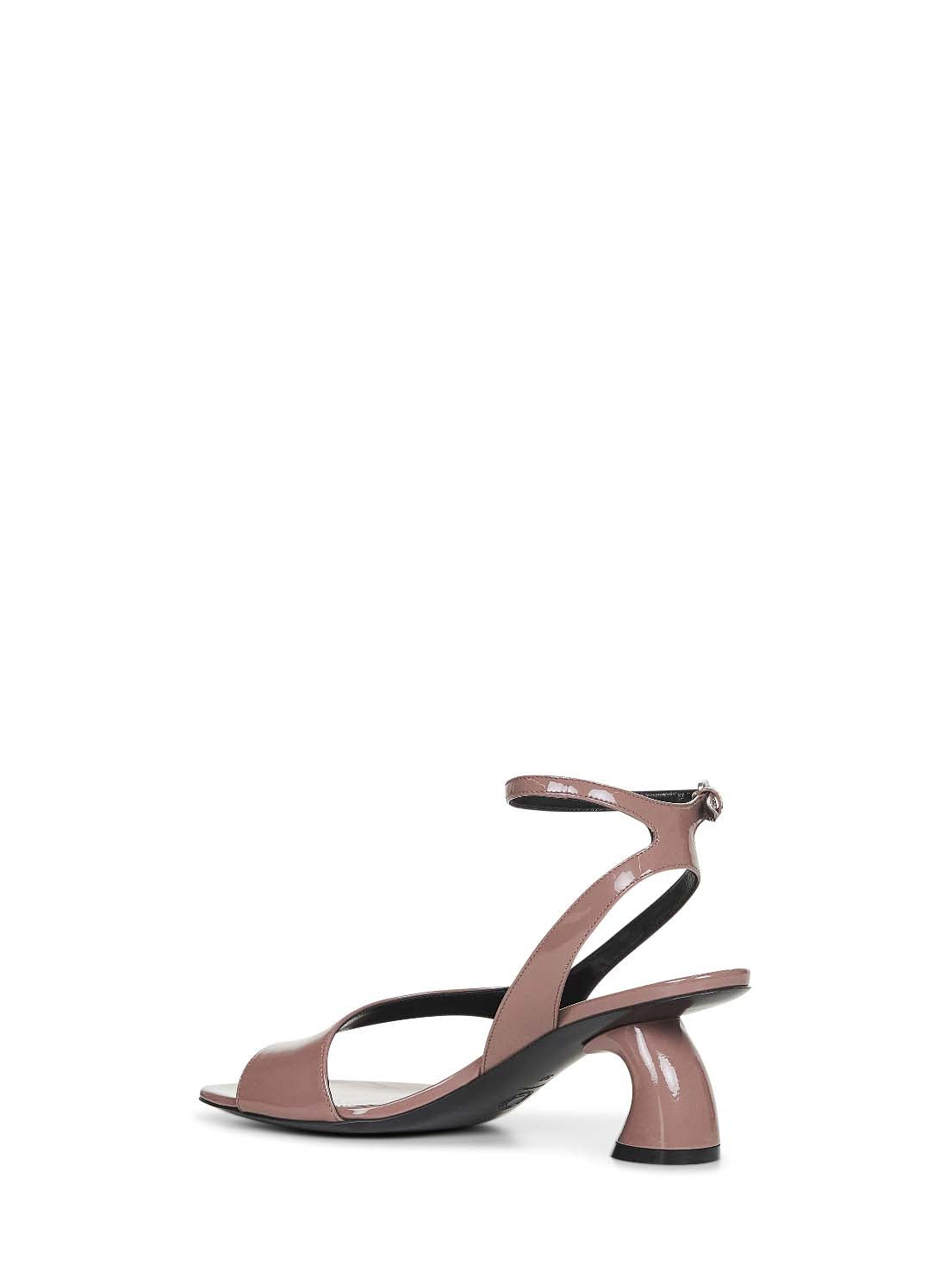 Mud patent leather thong sandals