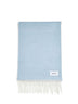Beige and light blue scarf with fringes