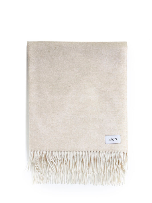 Plaid con frange beige