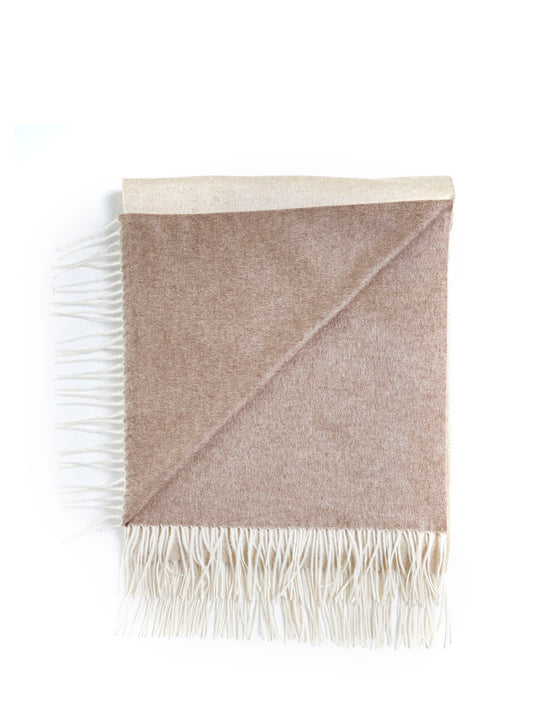 Plaid con frange beige