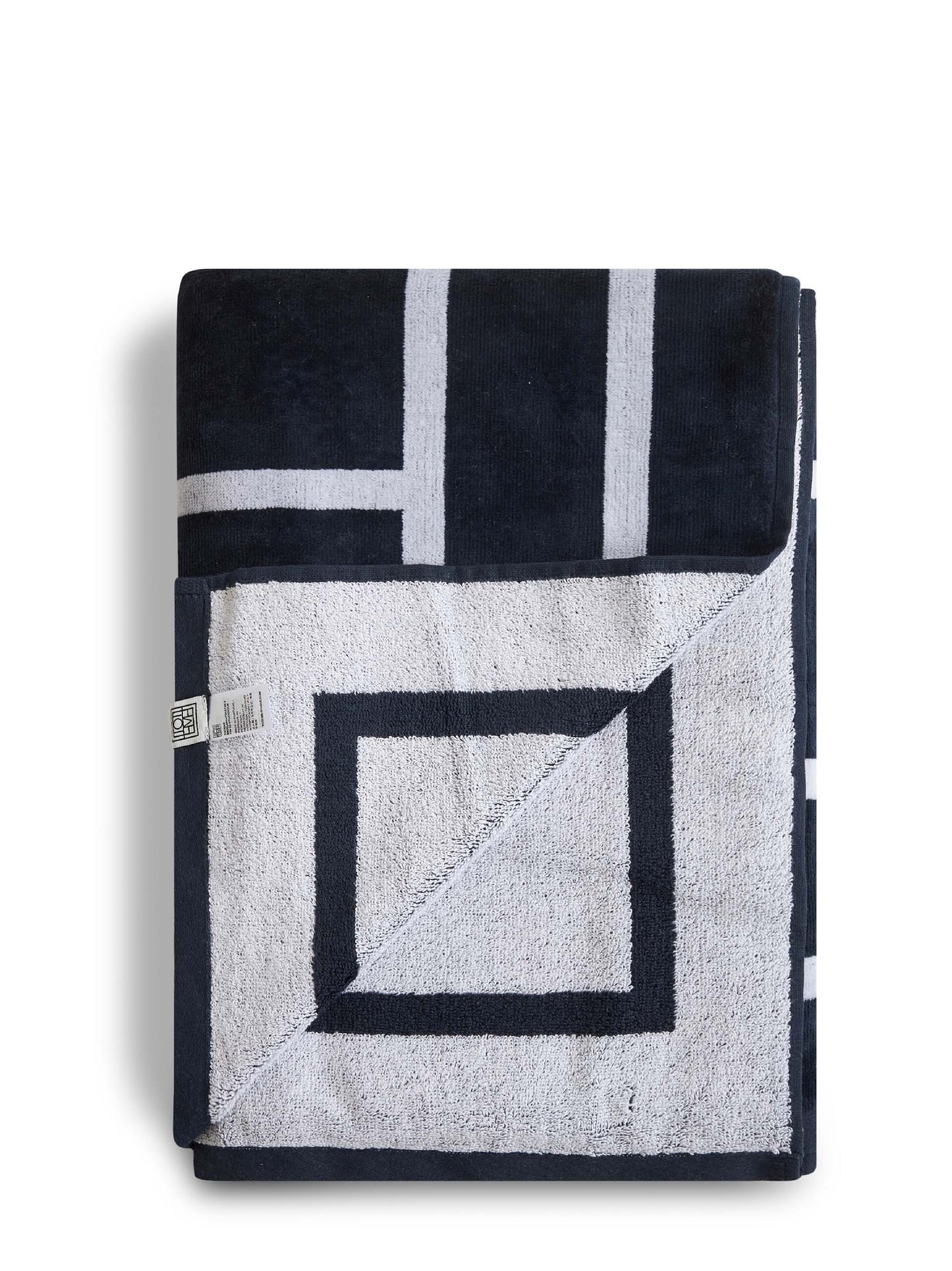 Blue organic cotton monogram beach towel