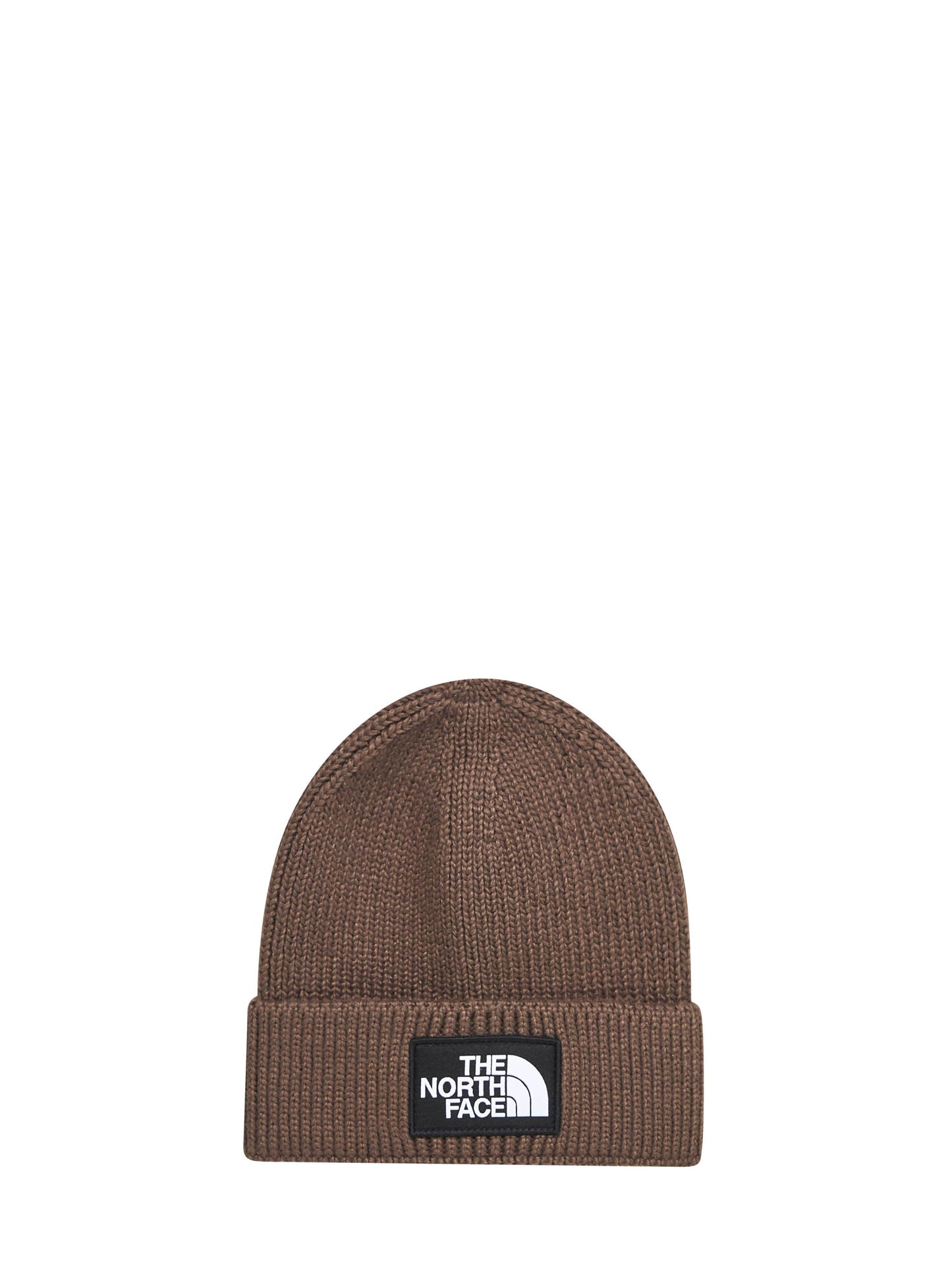 Brown TNF box logo beanie