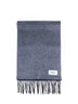 Gray and light blue scarf with fringes
