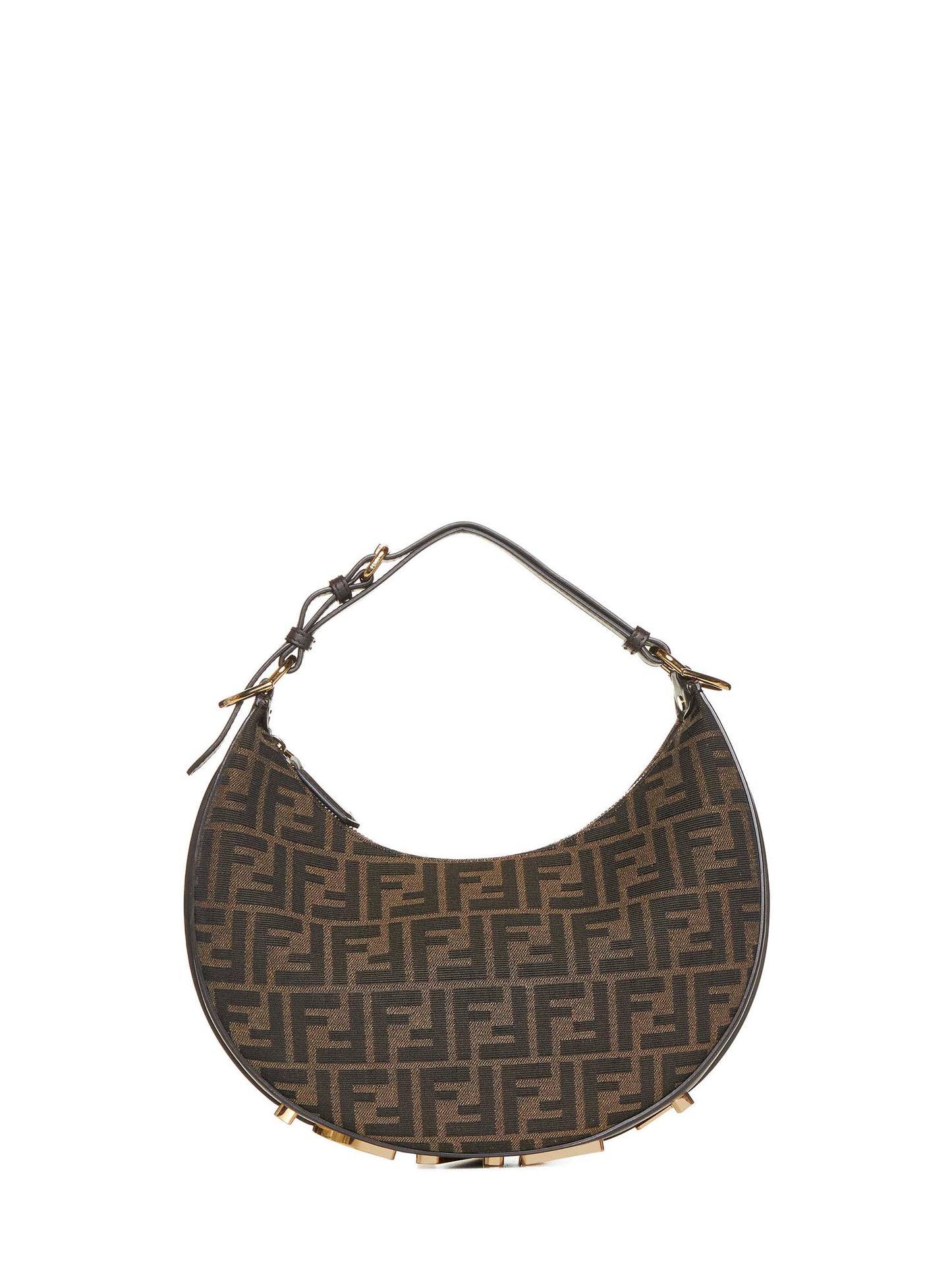 Borsa in tessuto jacquard FF marrone