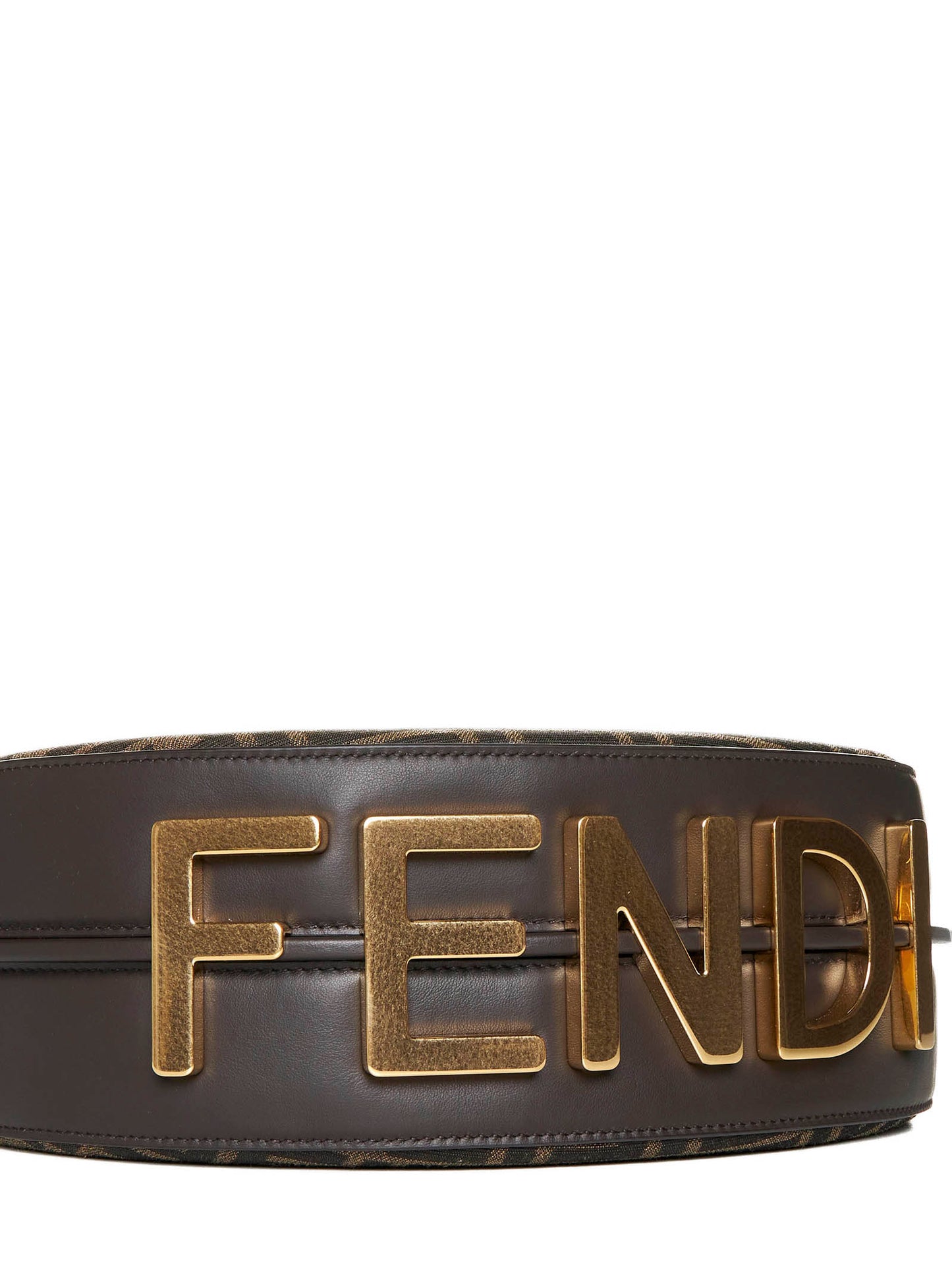 Borsa in tessuto jacquard FF marrone