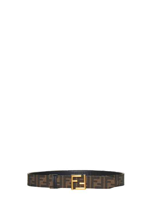 Cintura FF reversibile in pelle nera