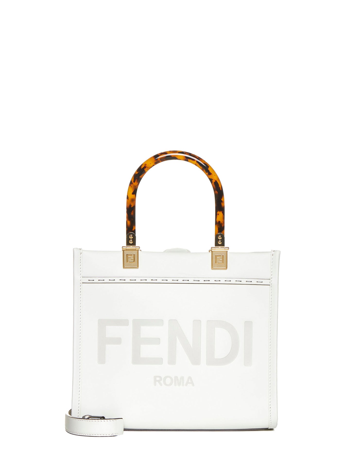 Shopper Fendi in pelle bianca