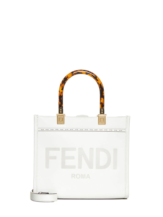 Shopper Fendi in pelle bianca