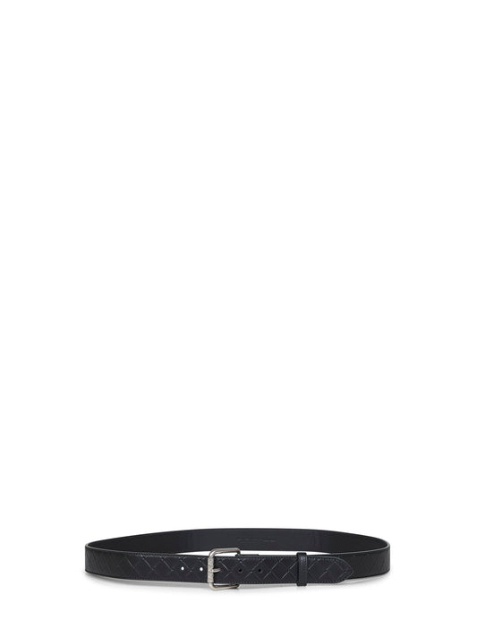 Black Intrecciato Stamp belt