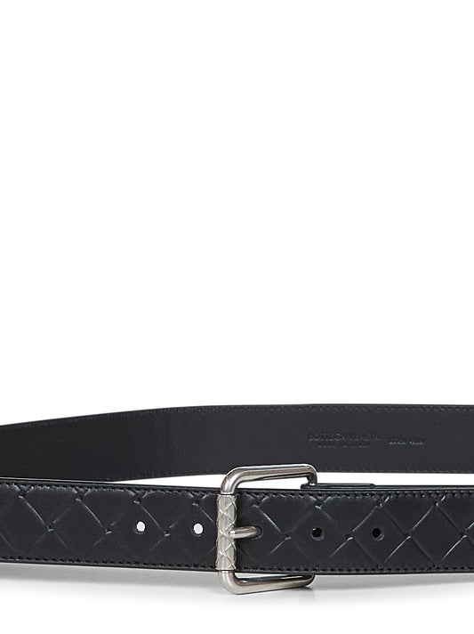 Black Intrecciato Stamp belt