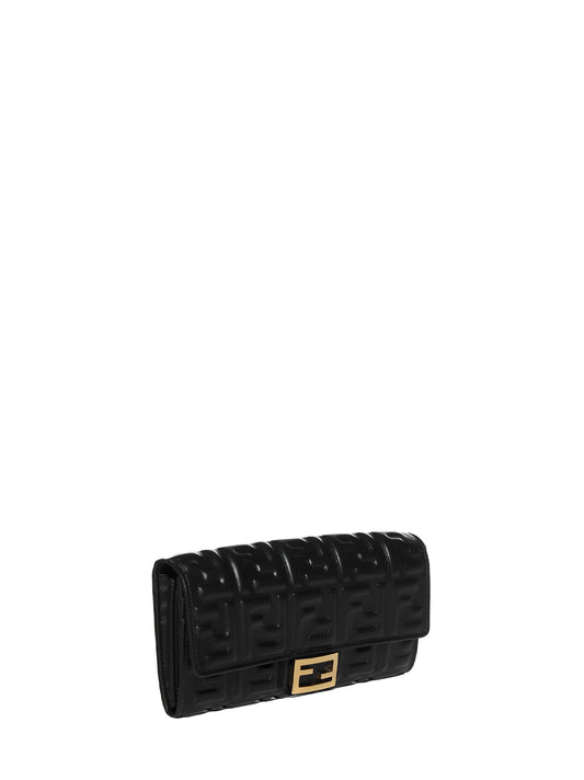 FF Wallet in Black Nappa Leather