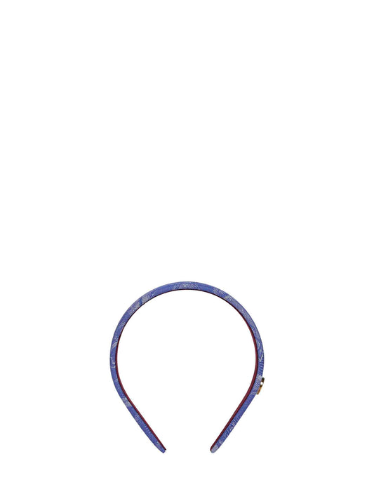 Light blue jacquard denim headband