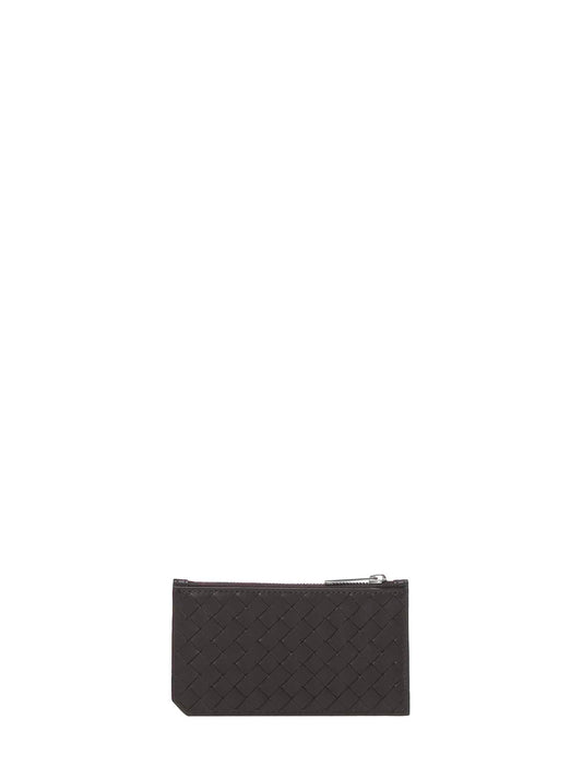 Portafoglio in pelle Intrecciato Piccolo con zip