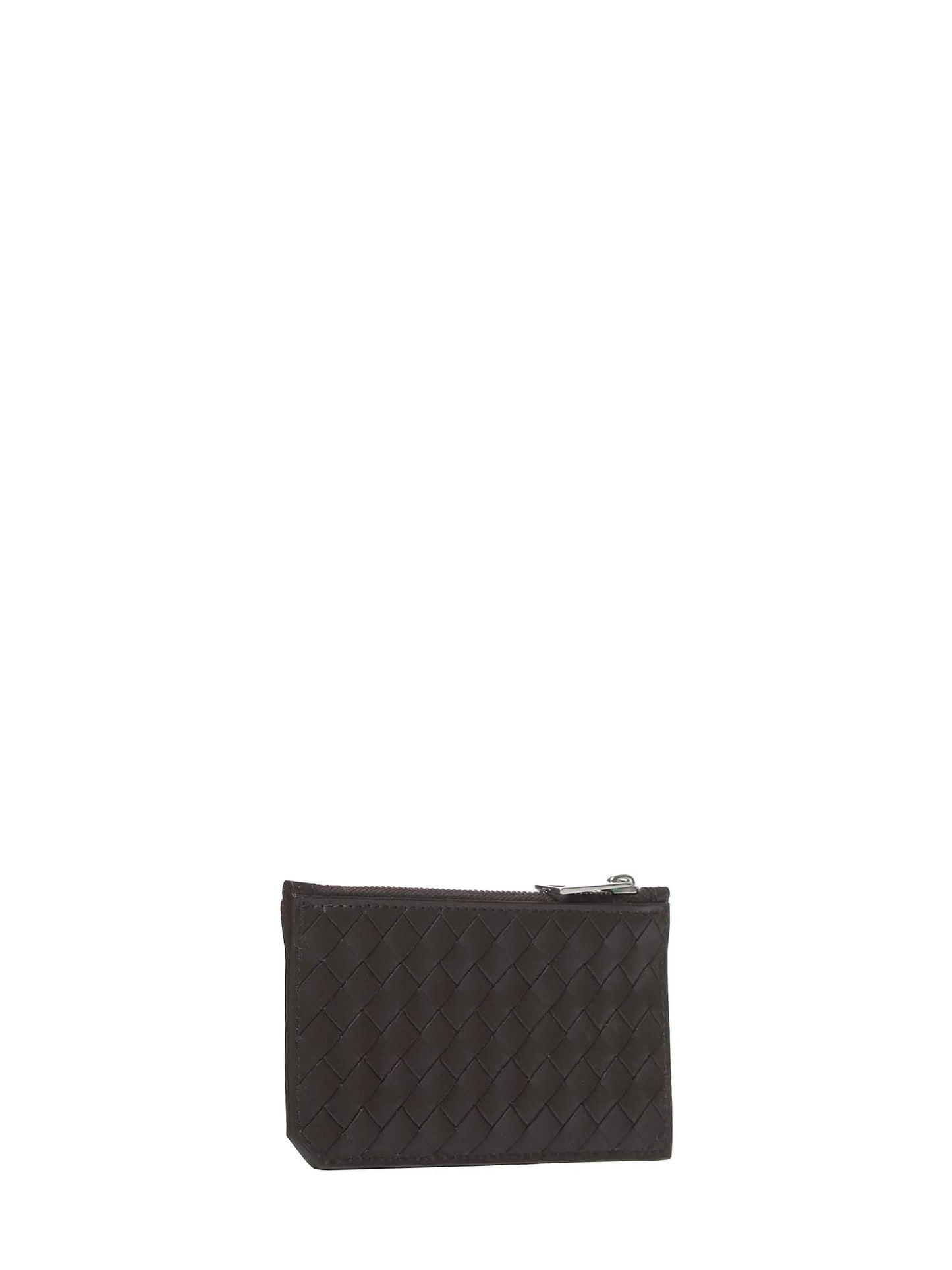 Portafoglio in pelle Intrecciato Piccolo con zip