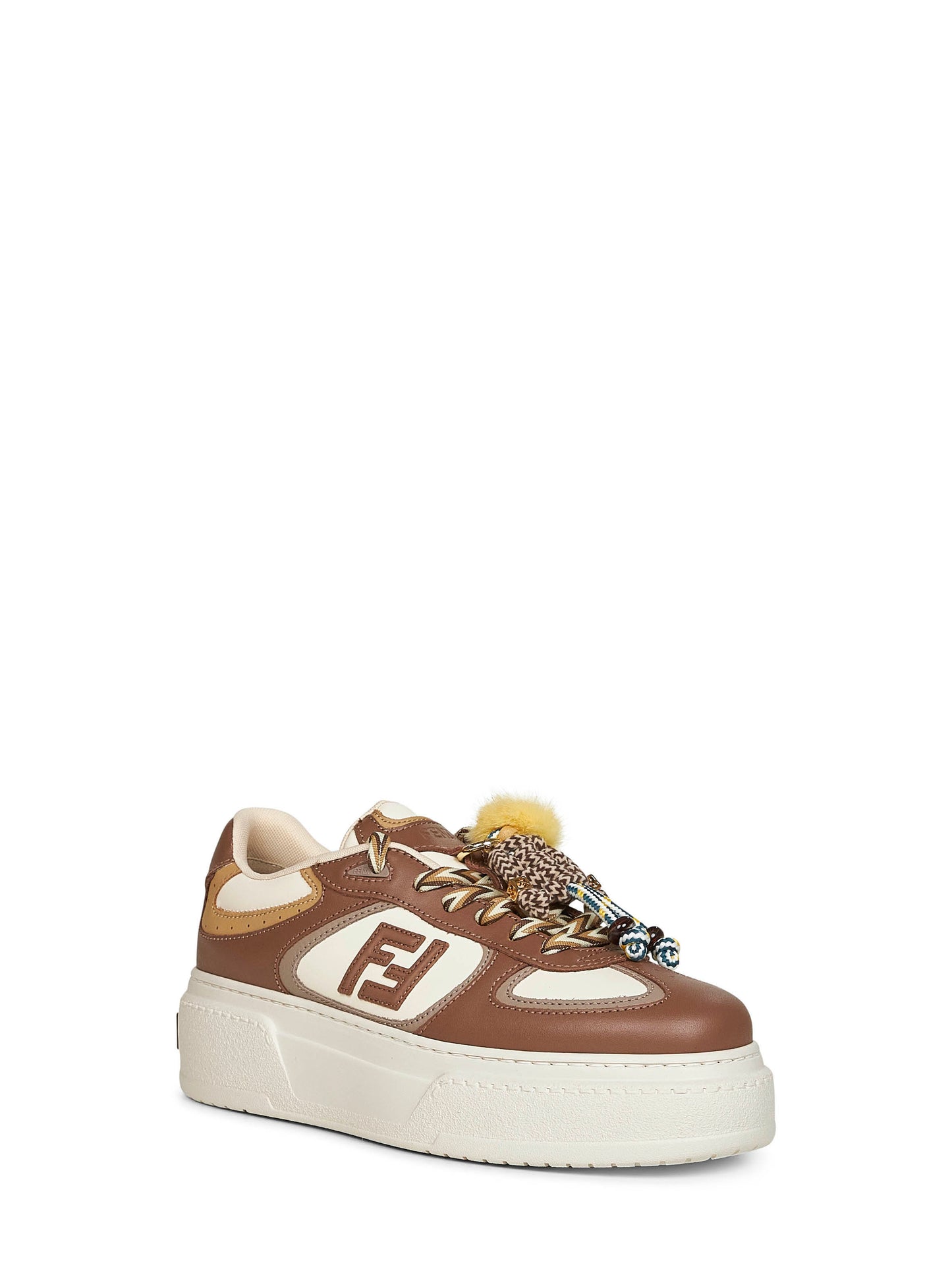 Brown Fendi Match platform sneakers