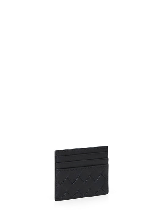 Black Intrecciato credit card case
