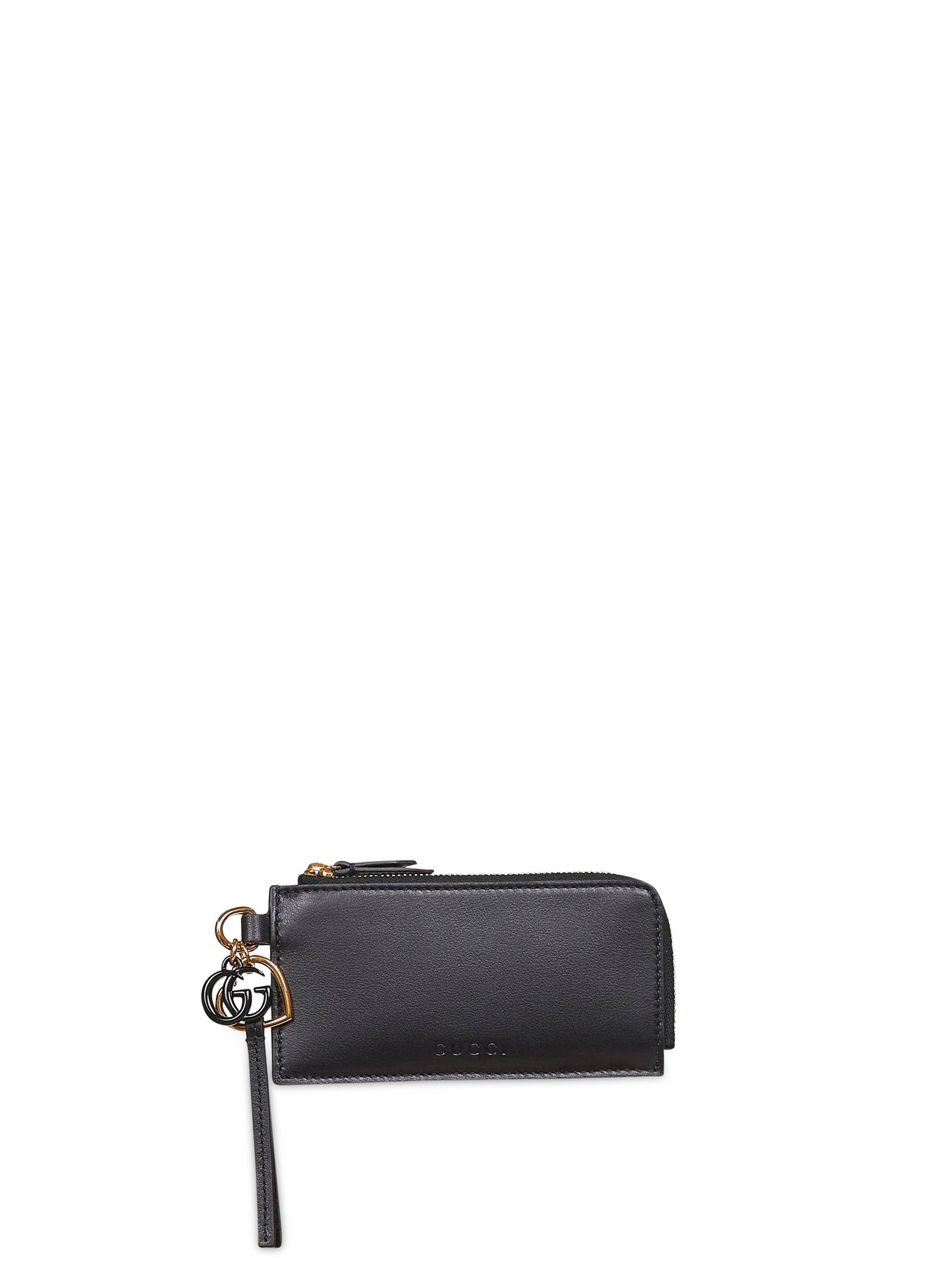 Black card case with Double G charm