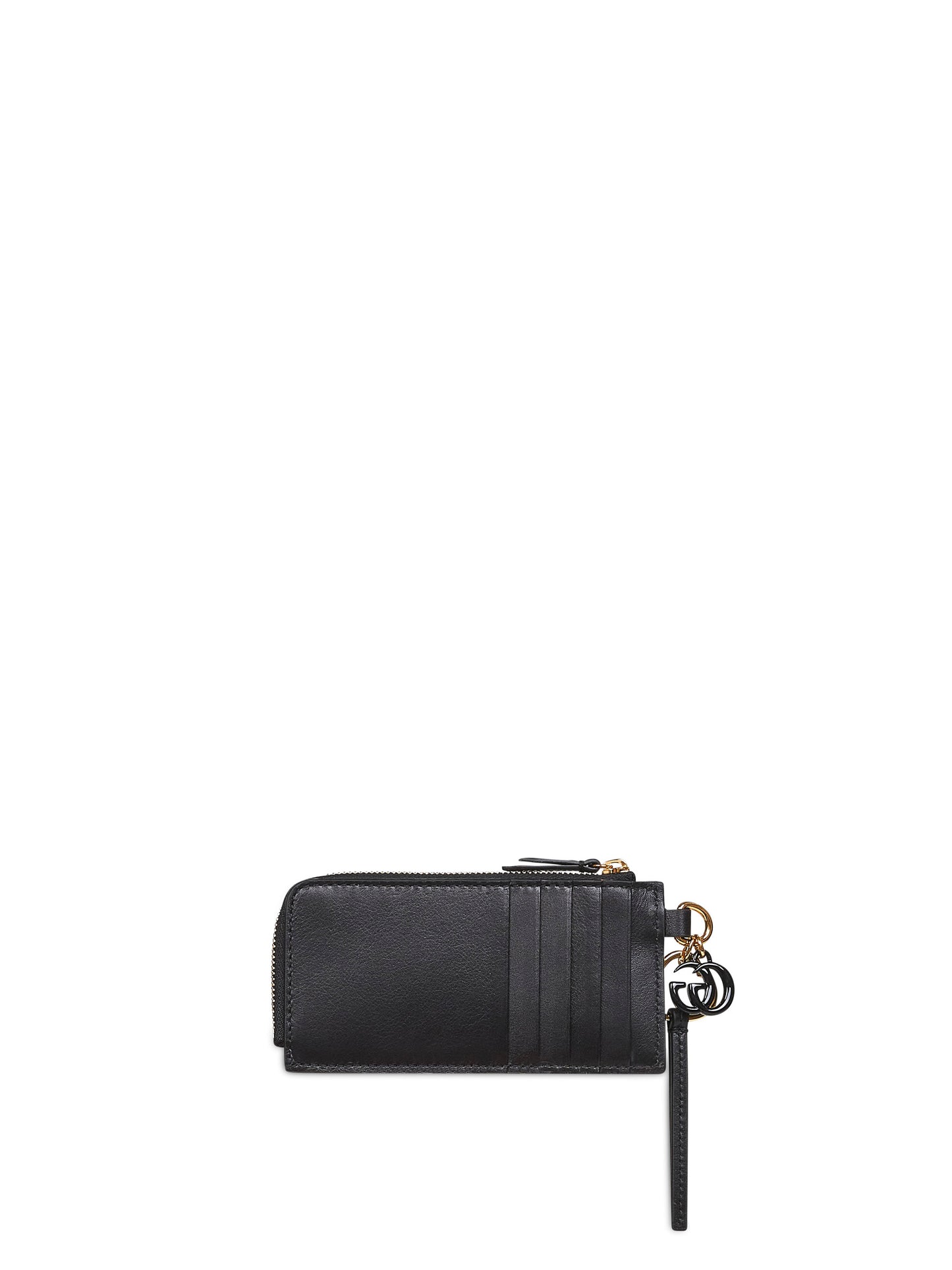 Black card case with Double G charm