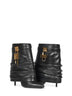 Black nappa leather Shark Lock Stiletto ankle boots