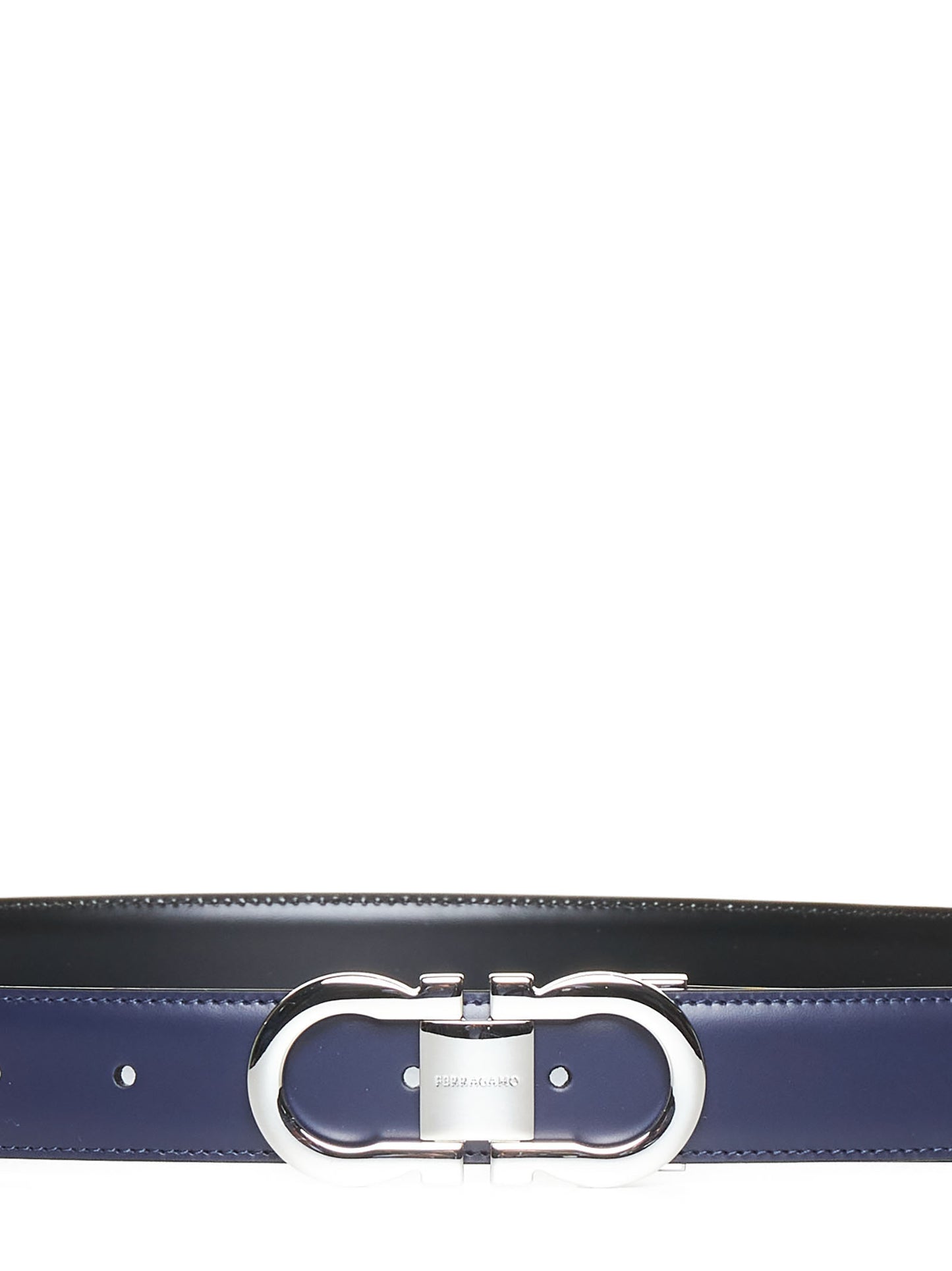 Gancini leather reversible belt