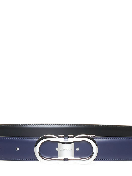 Cintura reversibile in pelle Gancini