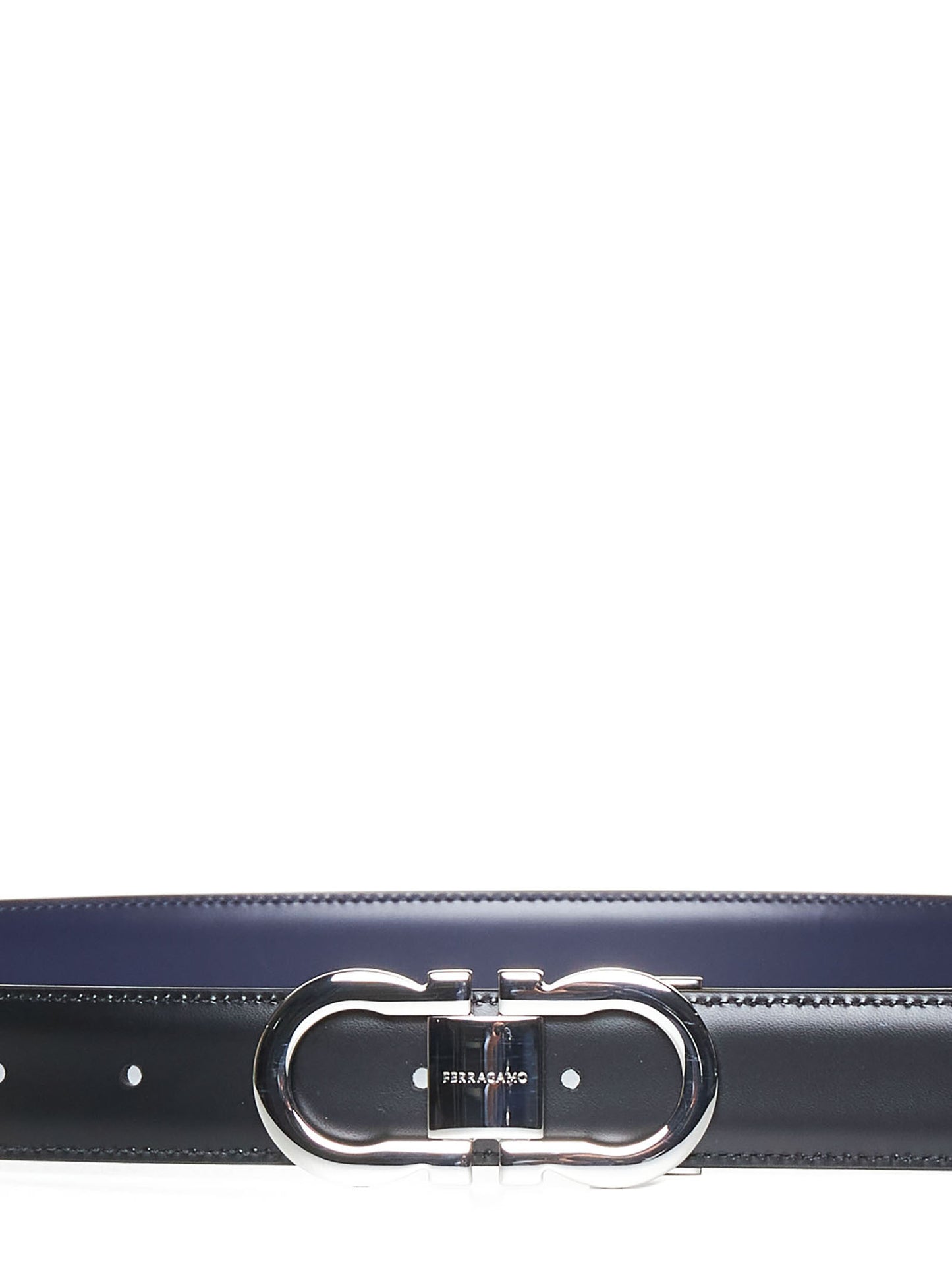 Gancini leather reversible belt