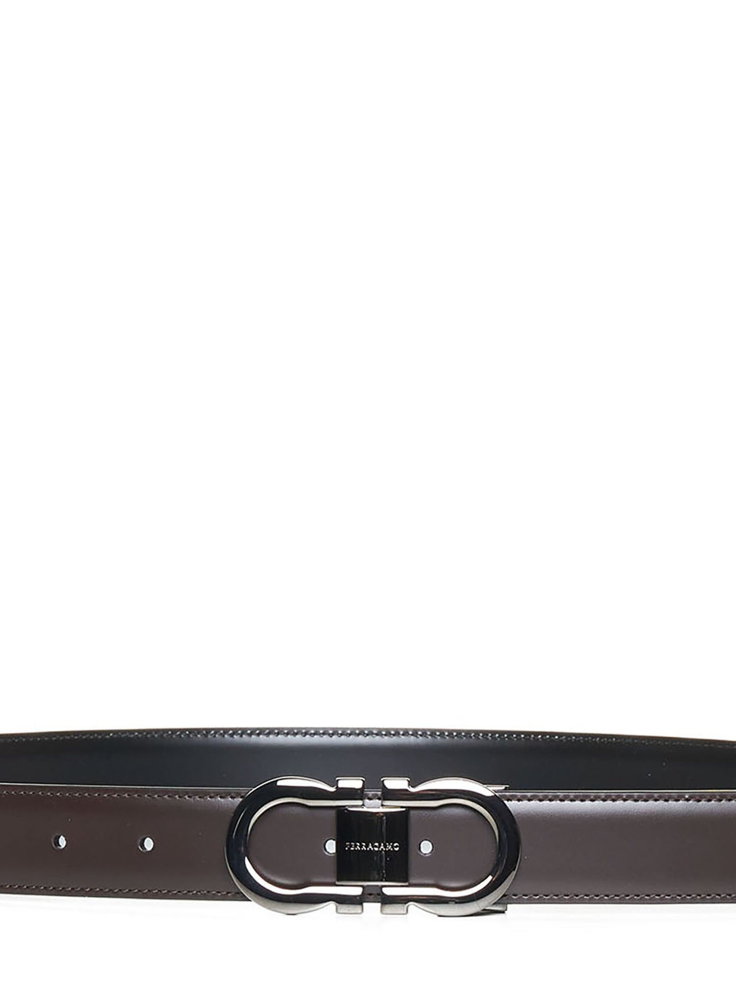 Gancini leather reversible belt