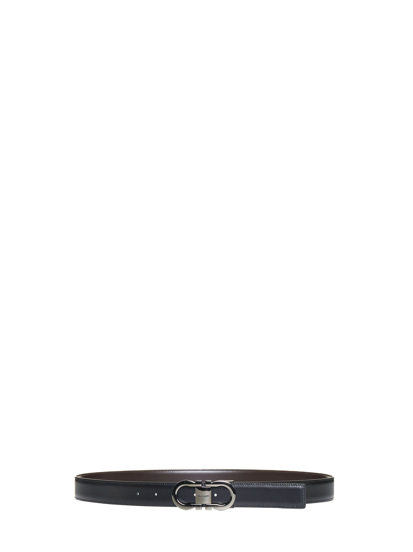 Gancini leather reversible belt