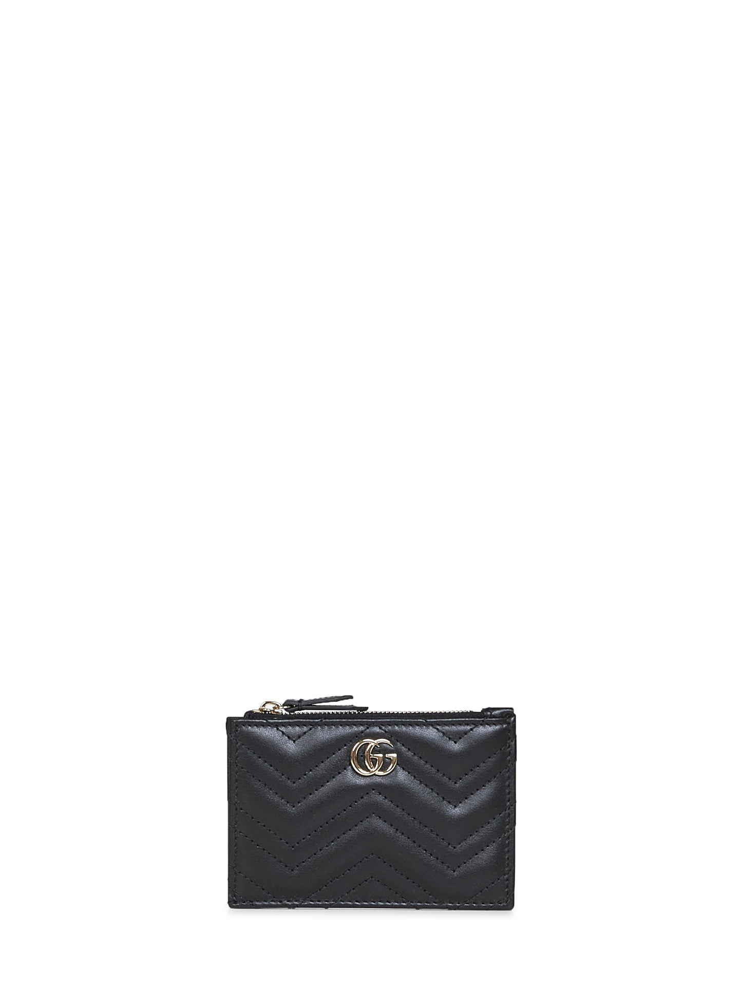 Black GG Marmont zip key pouch