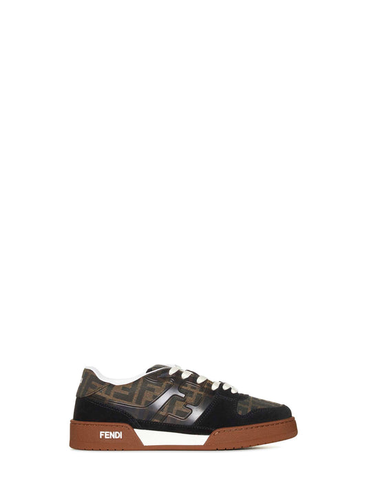 Fendi Match Low top in canvas con suede nera