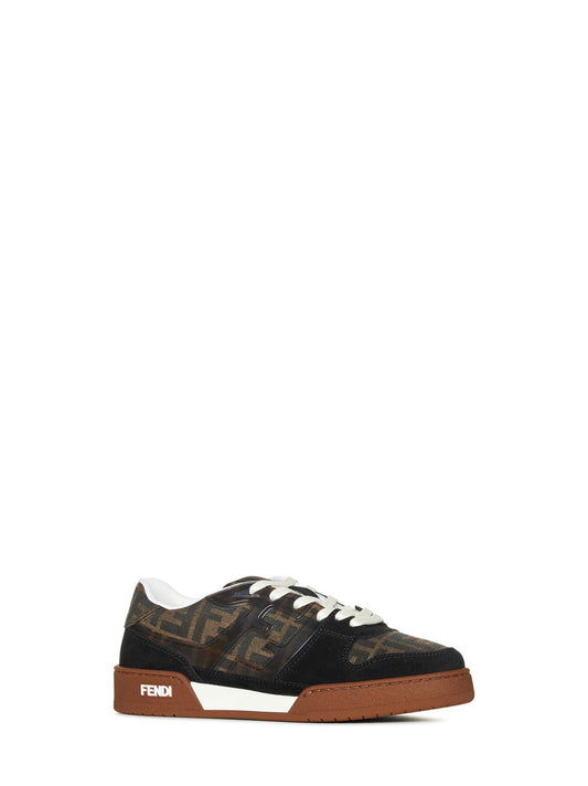 Fendi Match Low top in canvas con suede nera